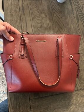 Michael Kors Cherry Red Saffiano Leather Tote